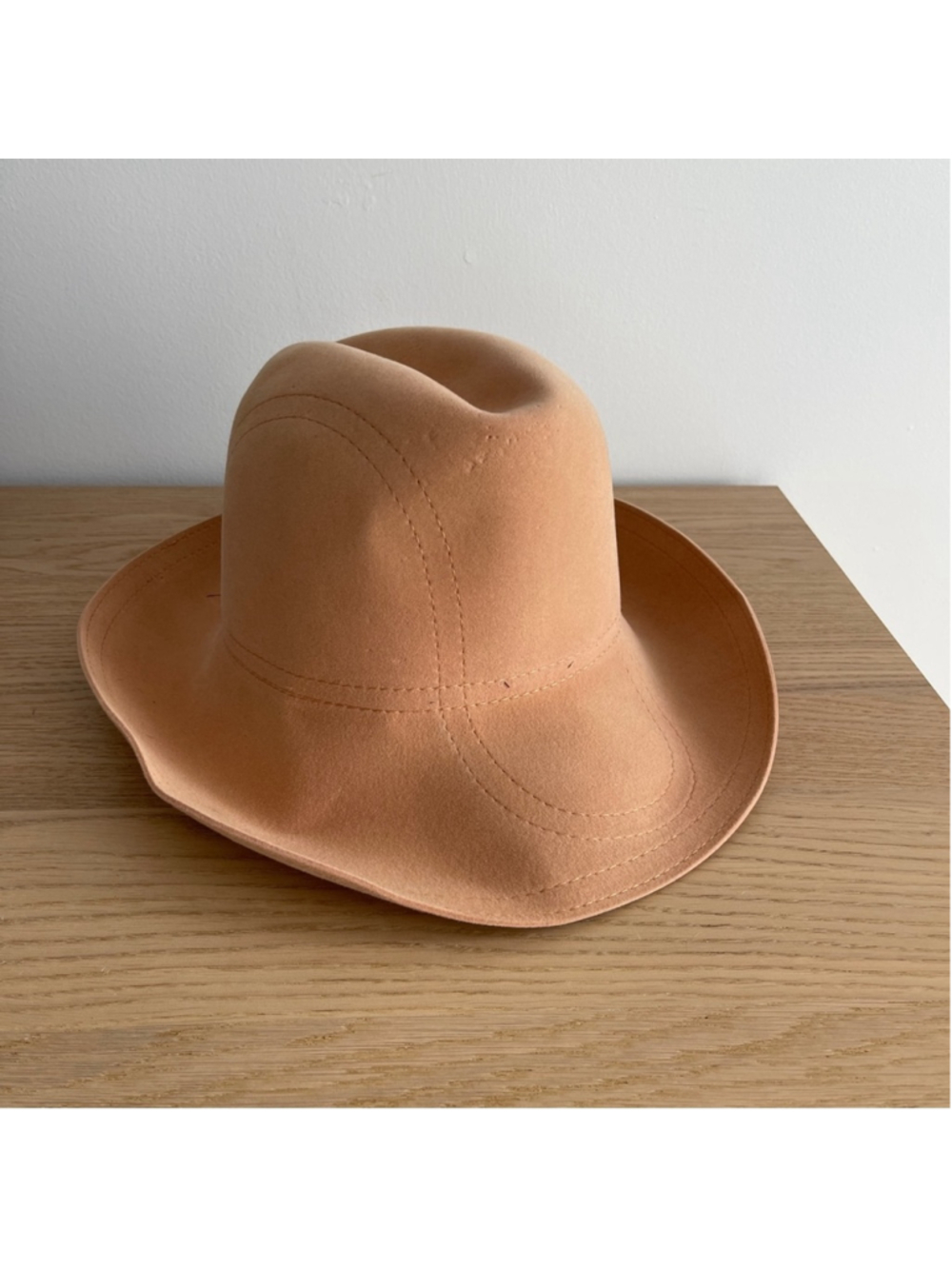 Vintage Borsalino women’s hat Tan Fedora Hat Made in Italy beige felted